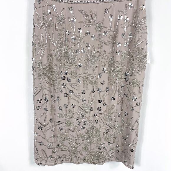 Mac Duggal Cocktail Dress 10741 Lilac Midi‎ Beaded Sequin Sheath Sleeveless - Picture 7 of 13